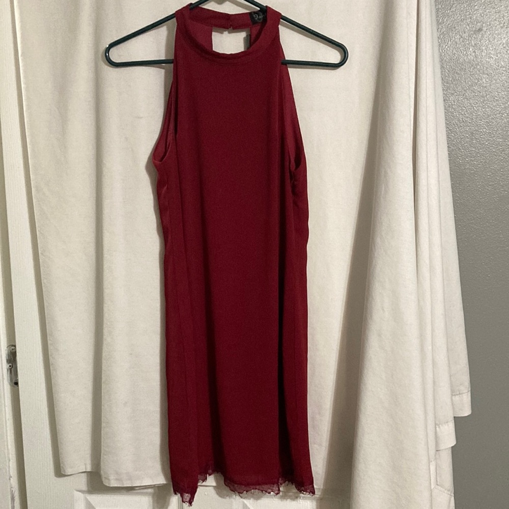 Womens dress size S Fantaist brand dark red color lace edges